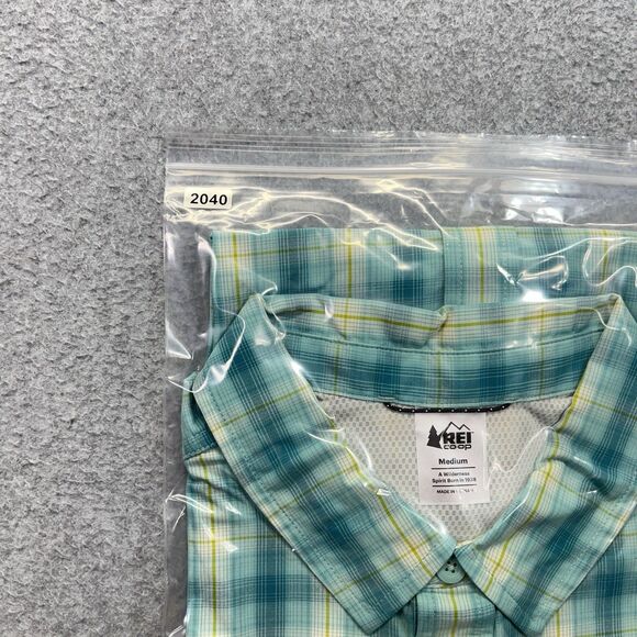 REI Co-op Sahara Long Sleeve Shirt Men’s Medium Blue Plaid Breathable Bluesign - Picture 12 of 12